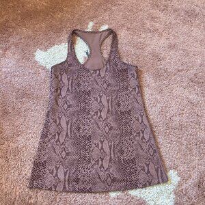 Lululemon Cool Racerback Snakeskin Print Desert Snake Bark Berry Womens 6